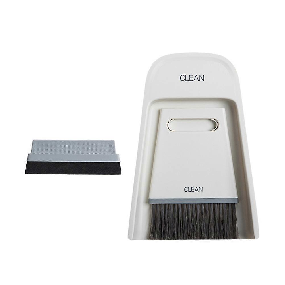 Mini Desktop Broom Practical Household Durable Multifunctional for Home Office Grayish White 1Set
