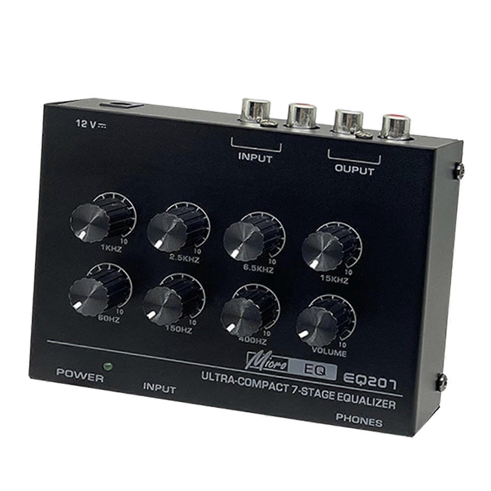 EQ207 7 Band Graphic Equalizer with Precise Frequency Control for Home Audio and Entertainment