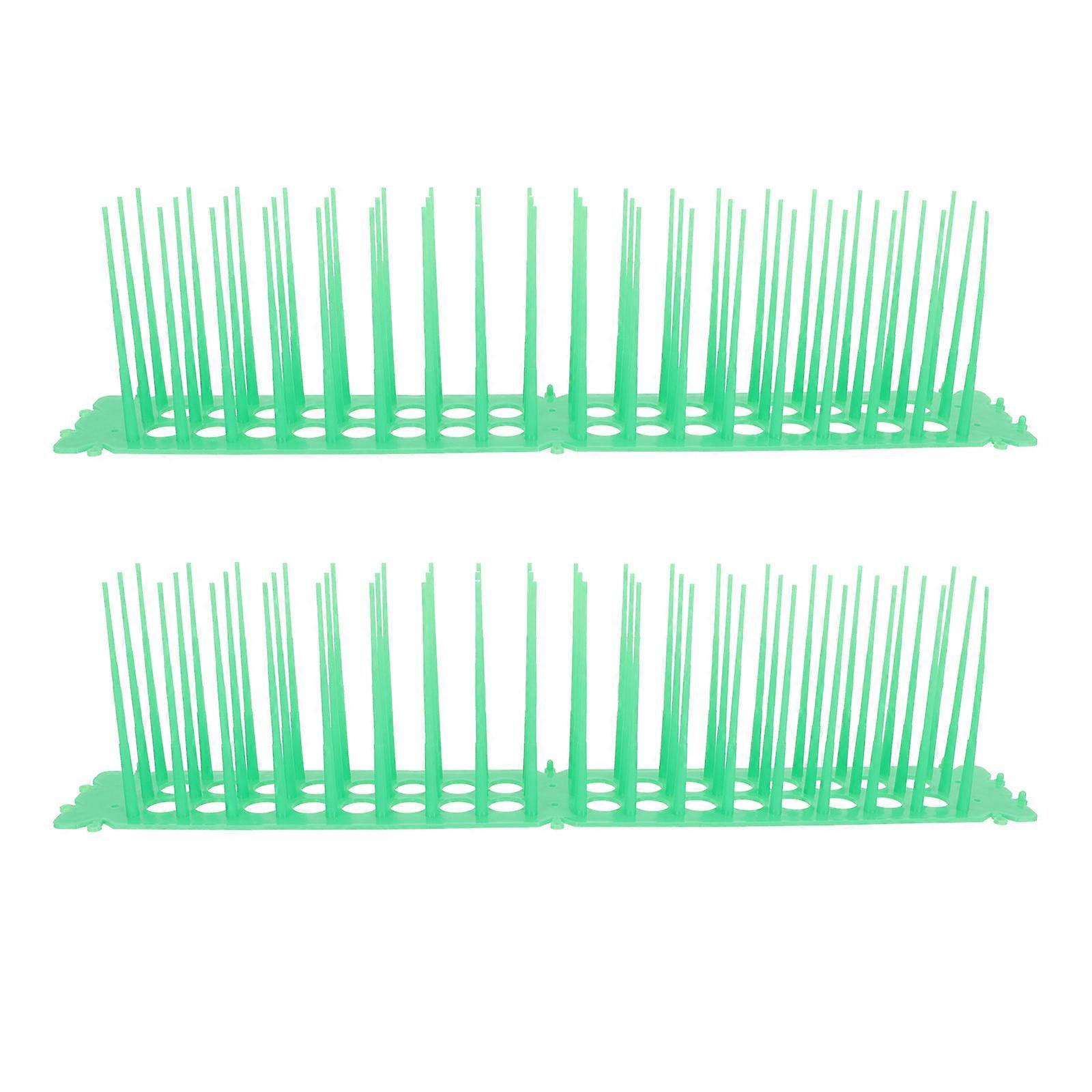 Green Spike Plastic Cat for Garden Protection 2Pcs