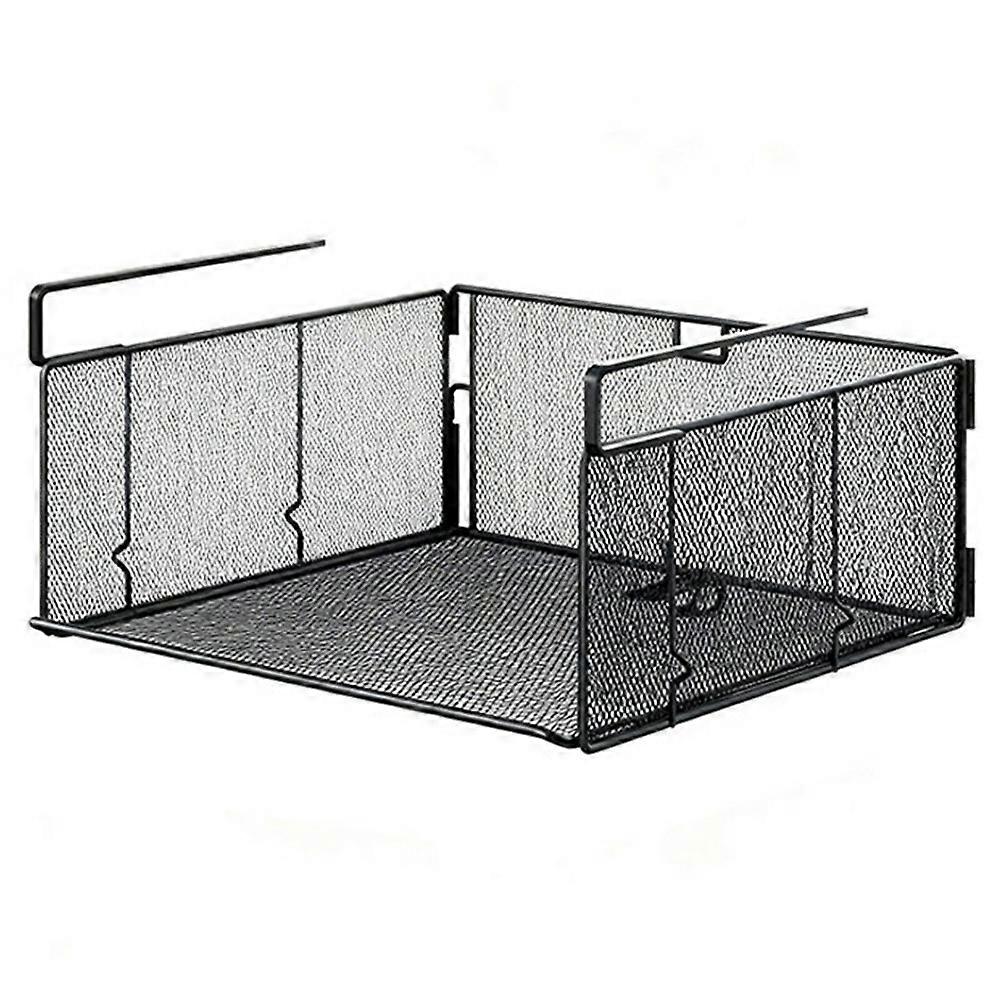 1Pc Under Cabinet Basket Organizer Foldable No Drill Storage Rack Stackable for Kitchen Closet