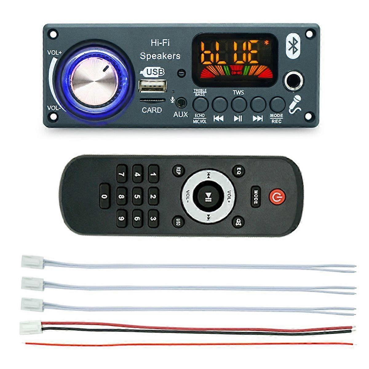 Bluetooth MP3 Decoding Board 12V with TPA3116D2 Dual Chip Amplifier, 2x50W+100W, Lossless Playback,