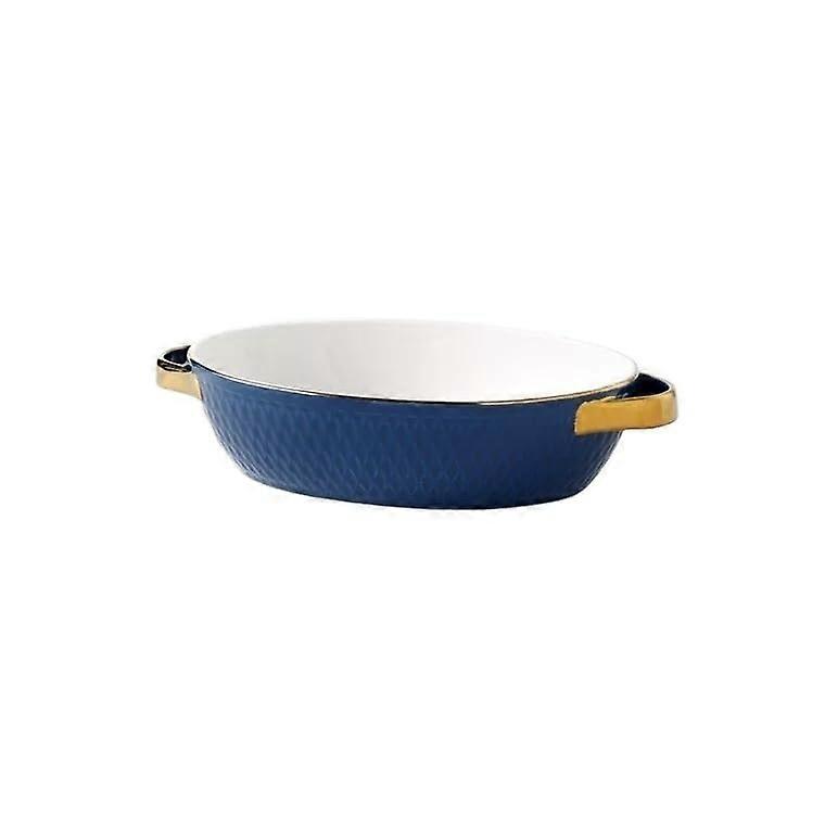 Ceramic Lasagna Pan with Handles, Deep Baking Dish for Oven to Table, Microwave Safe, Blue