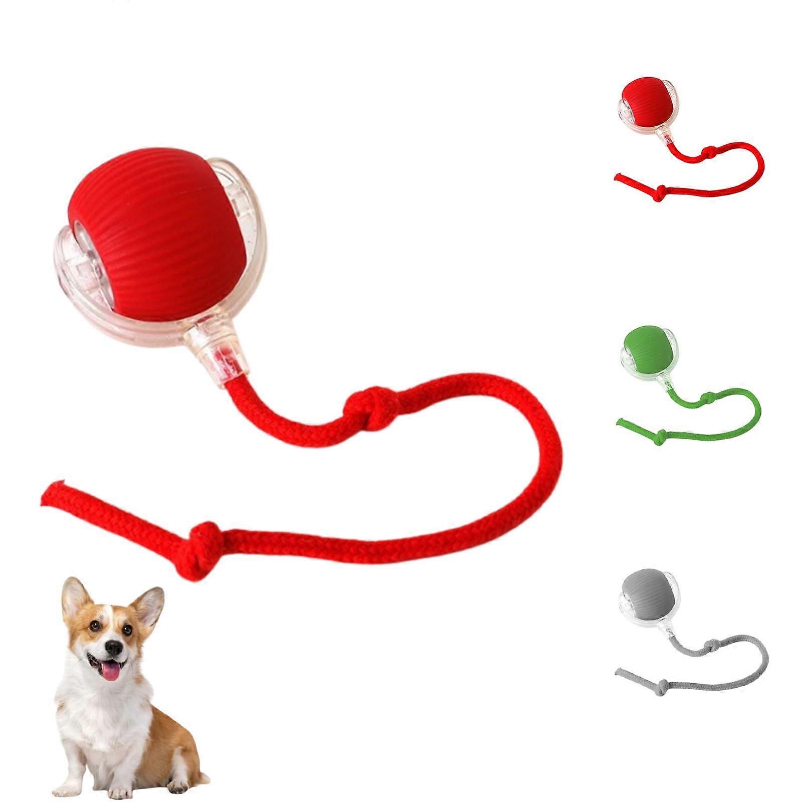 Interactive Dog Toy with Automatic SelfRolling and Obstacle Avoidance, Fast Charging, Red