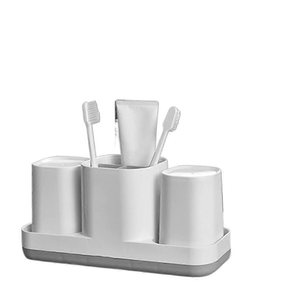 Bathroom Toothbrush Holder and Toothpaste Organizer with NoDrill Wall Mount, UpsideDown Cups