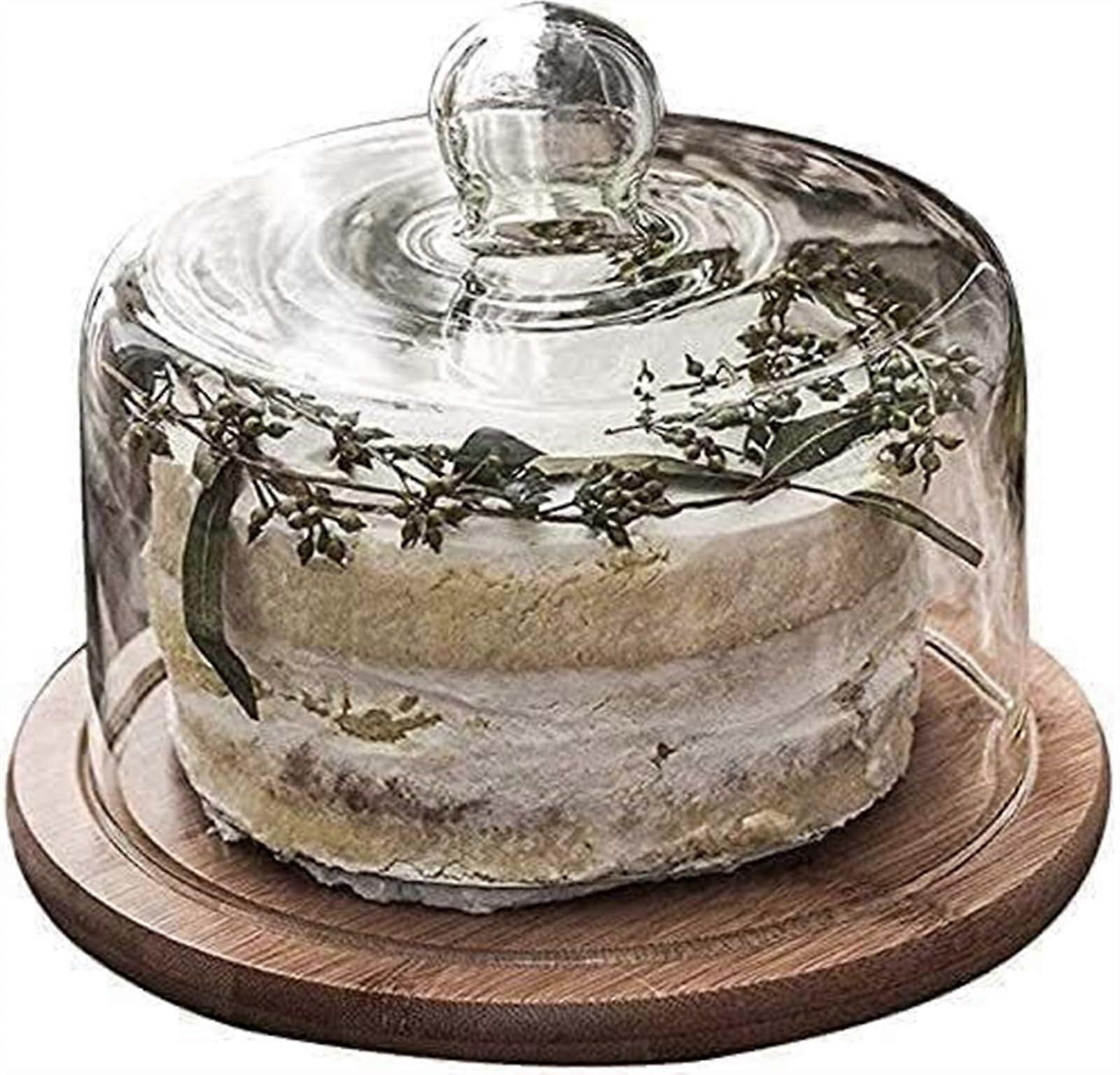 Glass Cake Stand with Lid for Elegant Dessert Display and MultiPurpose Serving 26cm
