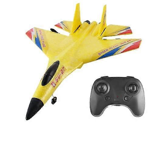 Yellow RC Airplane 2.4G SU27 Glider EPP Micro Indoor Remote Control Plane with Bright Finish