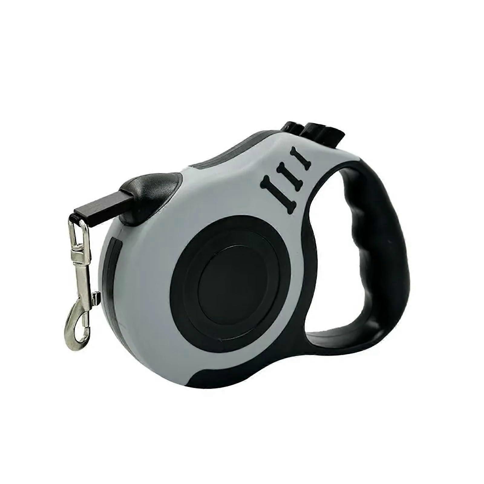 Grey 3m Retractable Dog Leash with Ergonomic Comfort Grip and Durable PullResistant Design