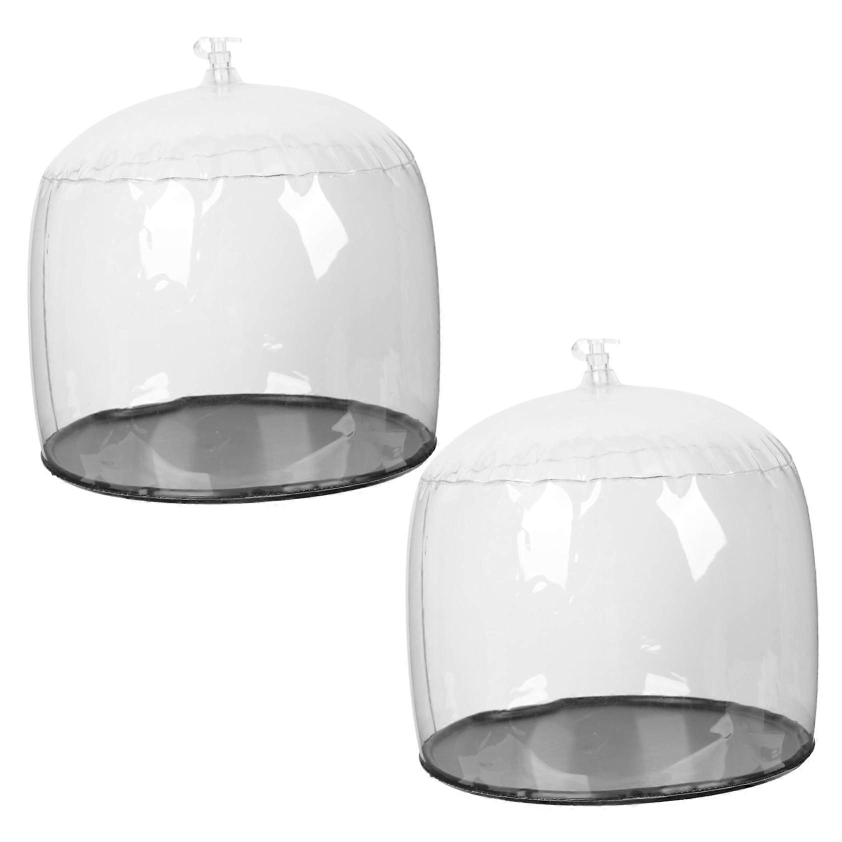 2pcs Inflatable Hat Display Stand with Transparent Black Base for Baseball Caps Wigs Shape Preservation