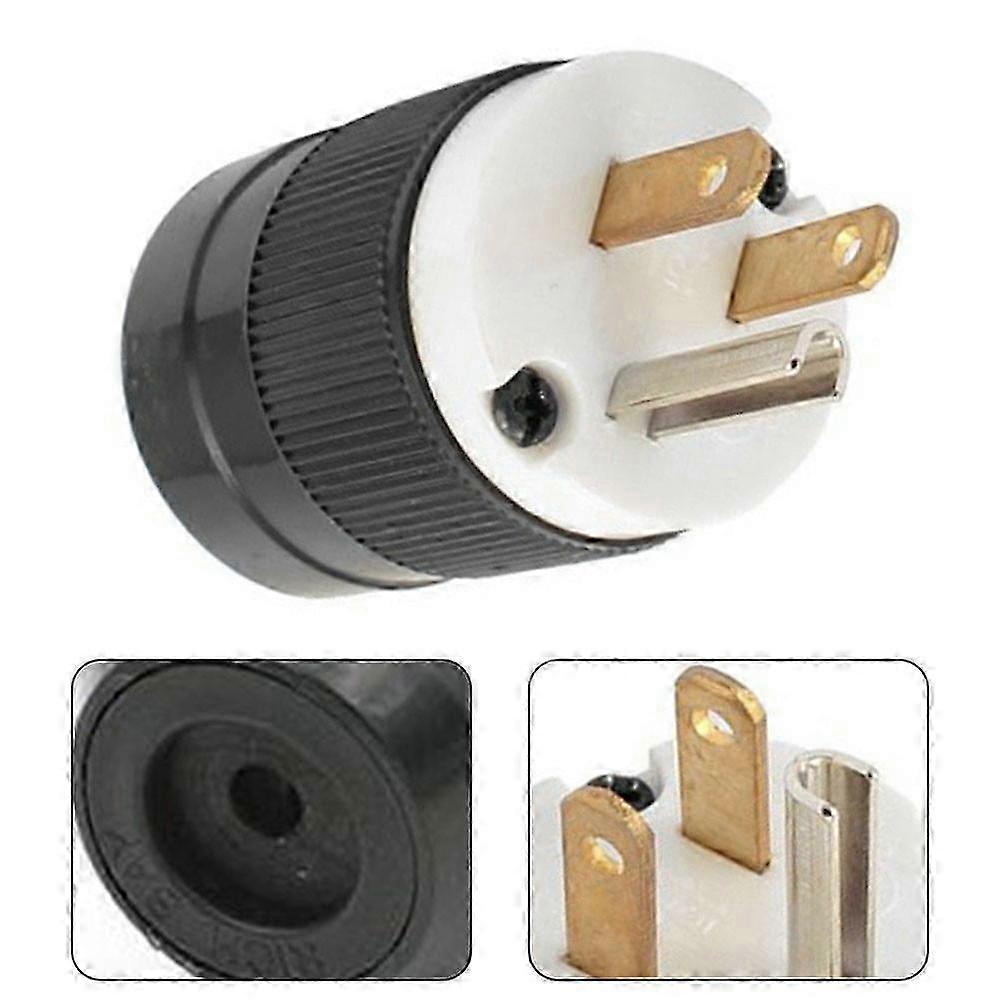 Plug, Brass Blades, 2-Pin 3-Wire, Durable Nylon Shell Plug