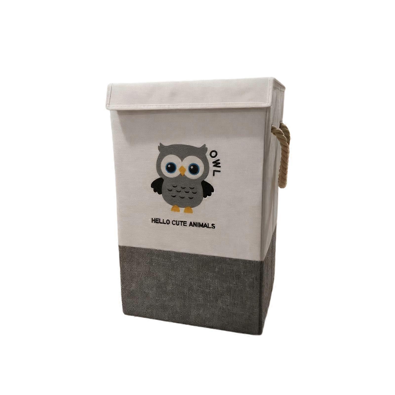 Linen Collapsible Storage Bin Folding,Lightweight,Lidded,Fabric Organizer Box