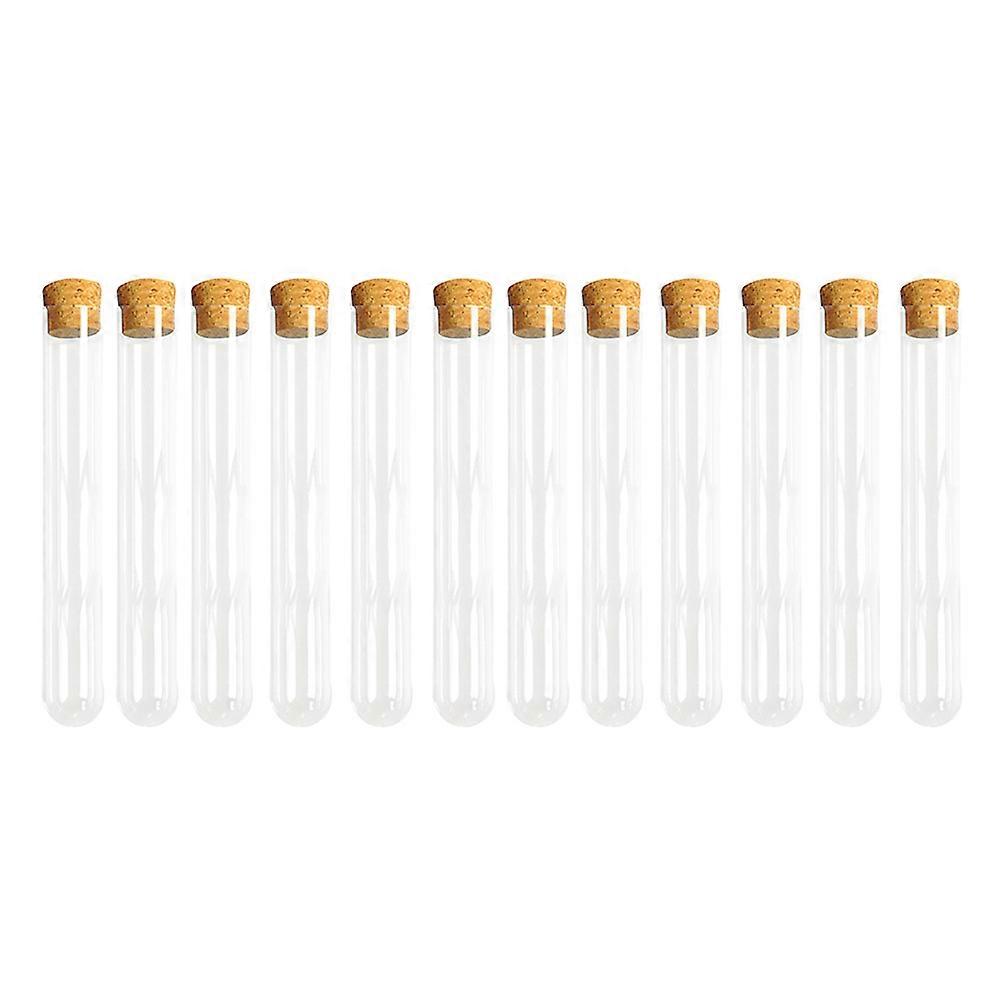Plastic Test Tubes with Wooden Plugs for Science Experiments 100Pcs
