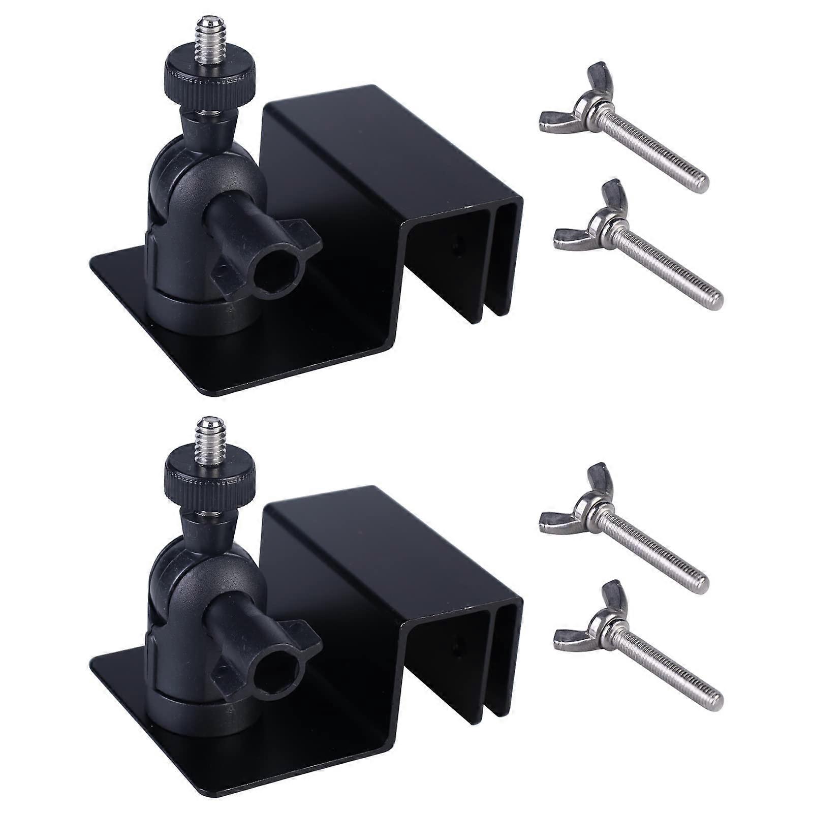 Solar Panel Gutter Mount 2 Pack, Weatherproof Aluminum Bracket for Ring and Arlo Cameras, Black