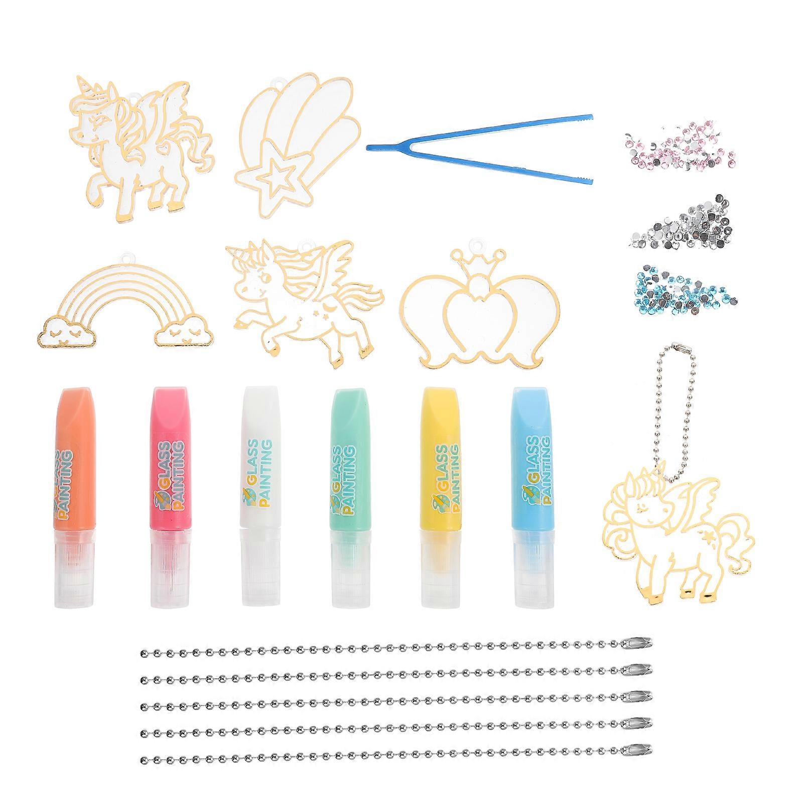 DIY Crystal Pendant Materials Craft Making Assorted Color Small 6X5.5cm DIY 1Set