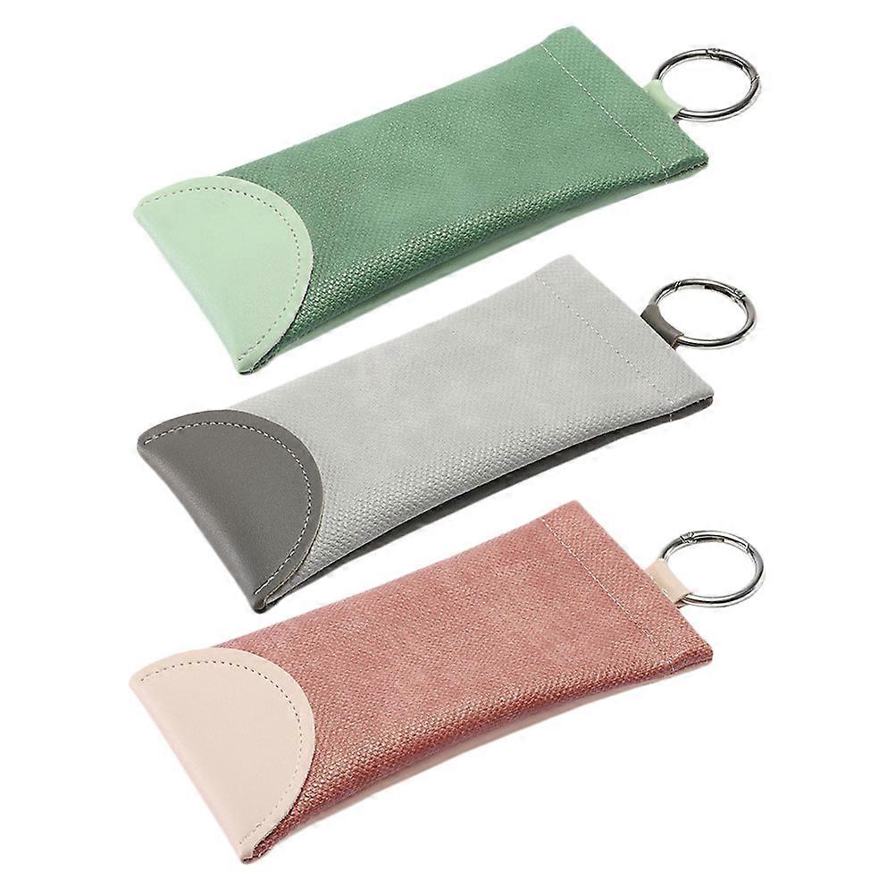 Sunglasses Pouch PU Organizer for Storage 3Pcs Glasses Holder