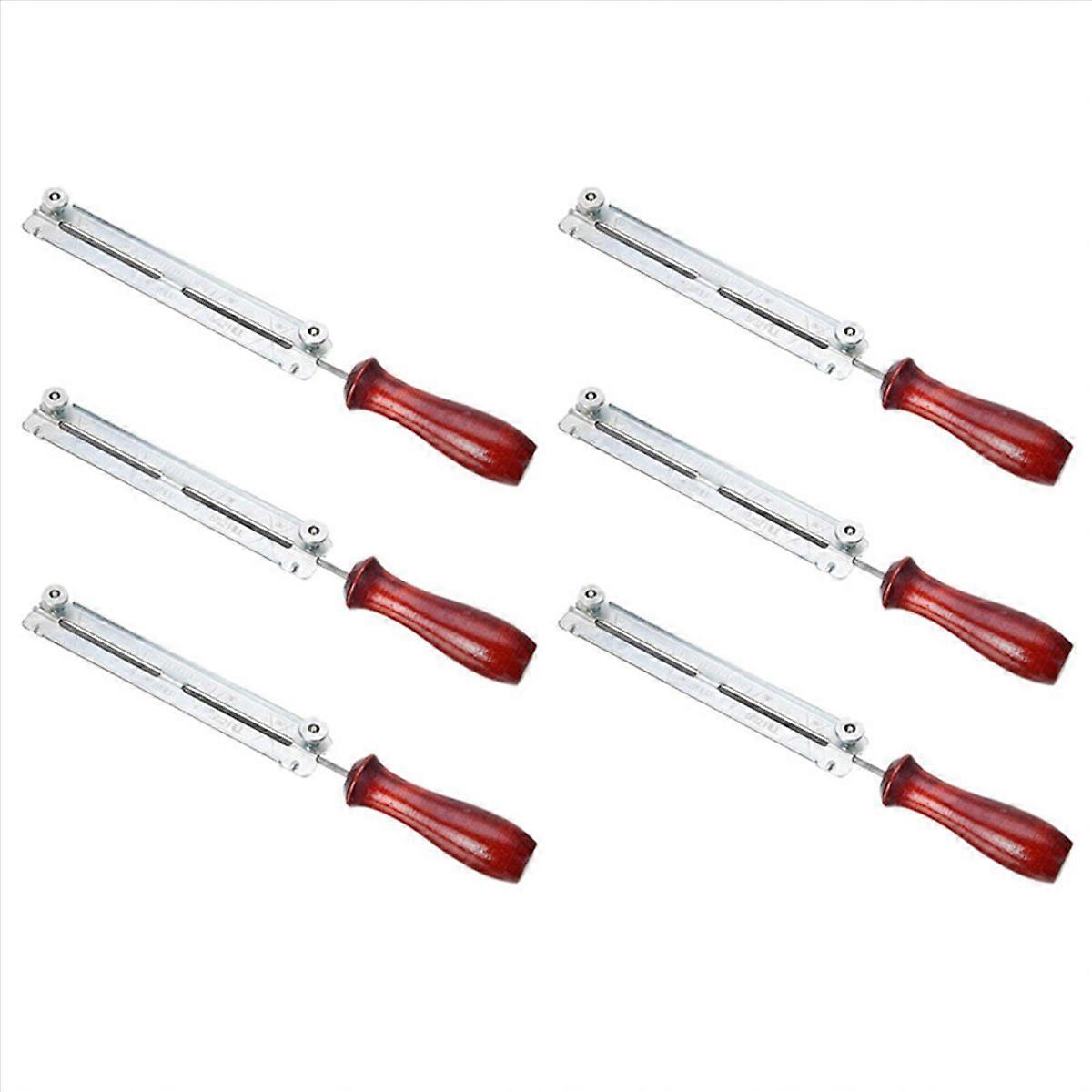 6pcs 3/16 Inch 4.8mm Round Flat Sharpening Sharpener Force File Files Holder Handle Kit Chainsaw Cha