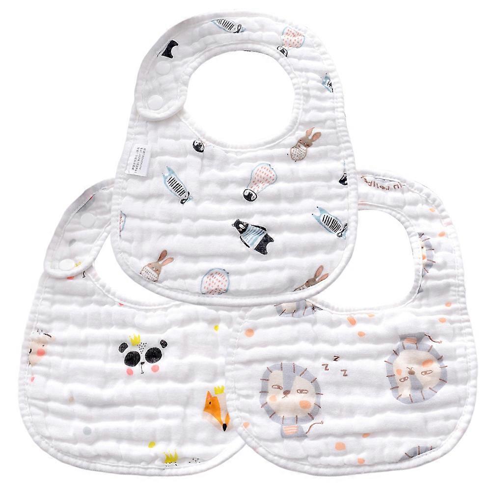 Infant Bib 1Set Feeding Bib Set with Snap Button for Toddlers Quick-Drying