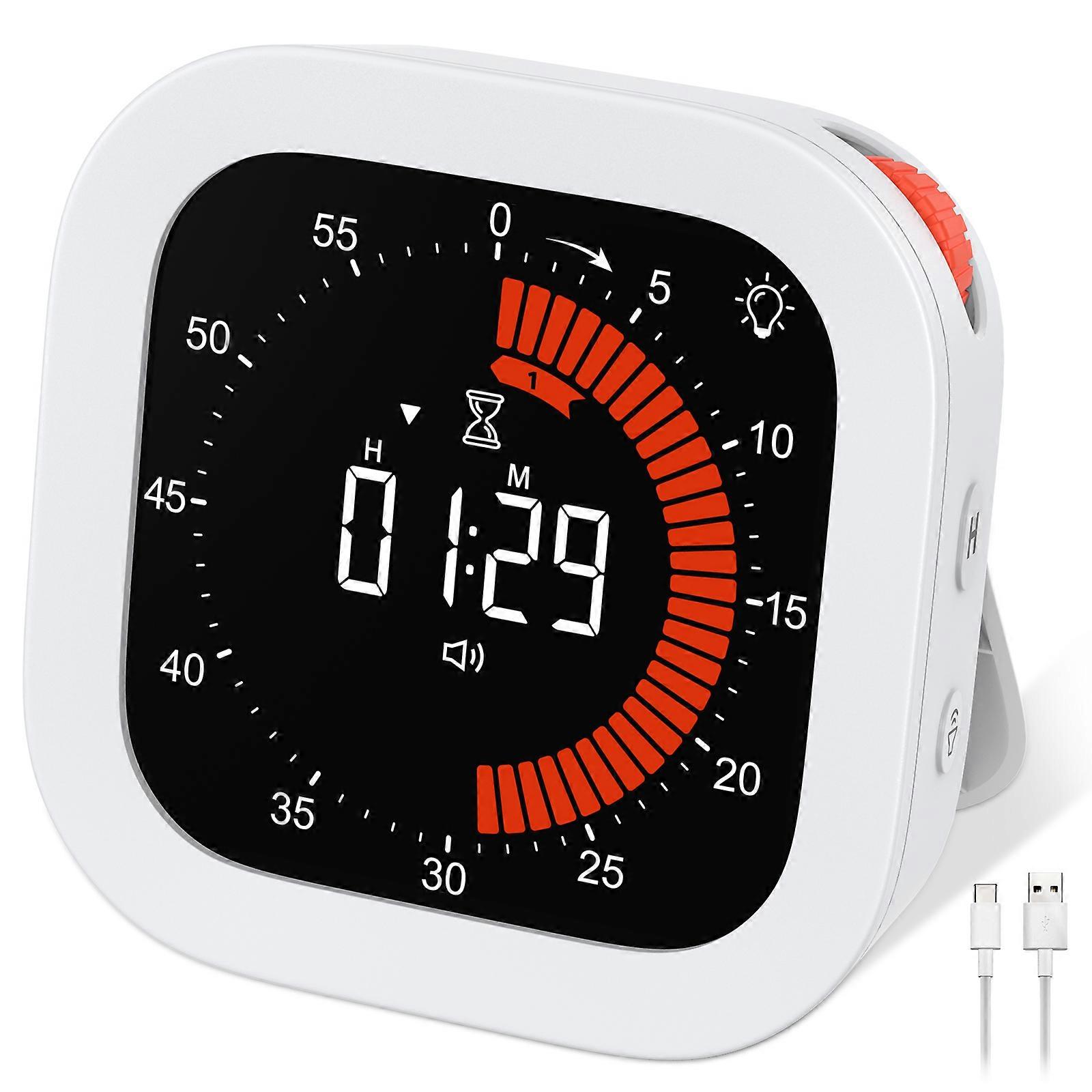 Upgraded Visual Timer Rechargeable Digital Countdown Kitchen Mechanical Cooking Timer Management Tool compatible with Home School Office