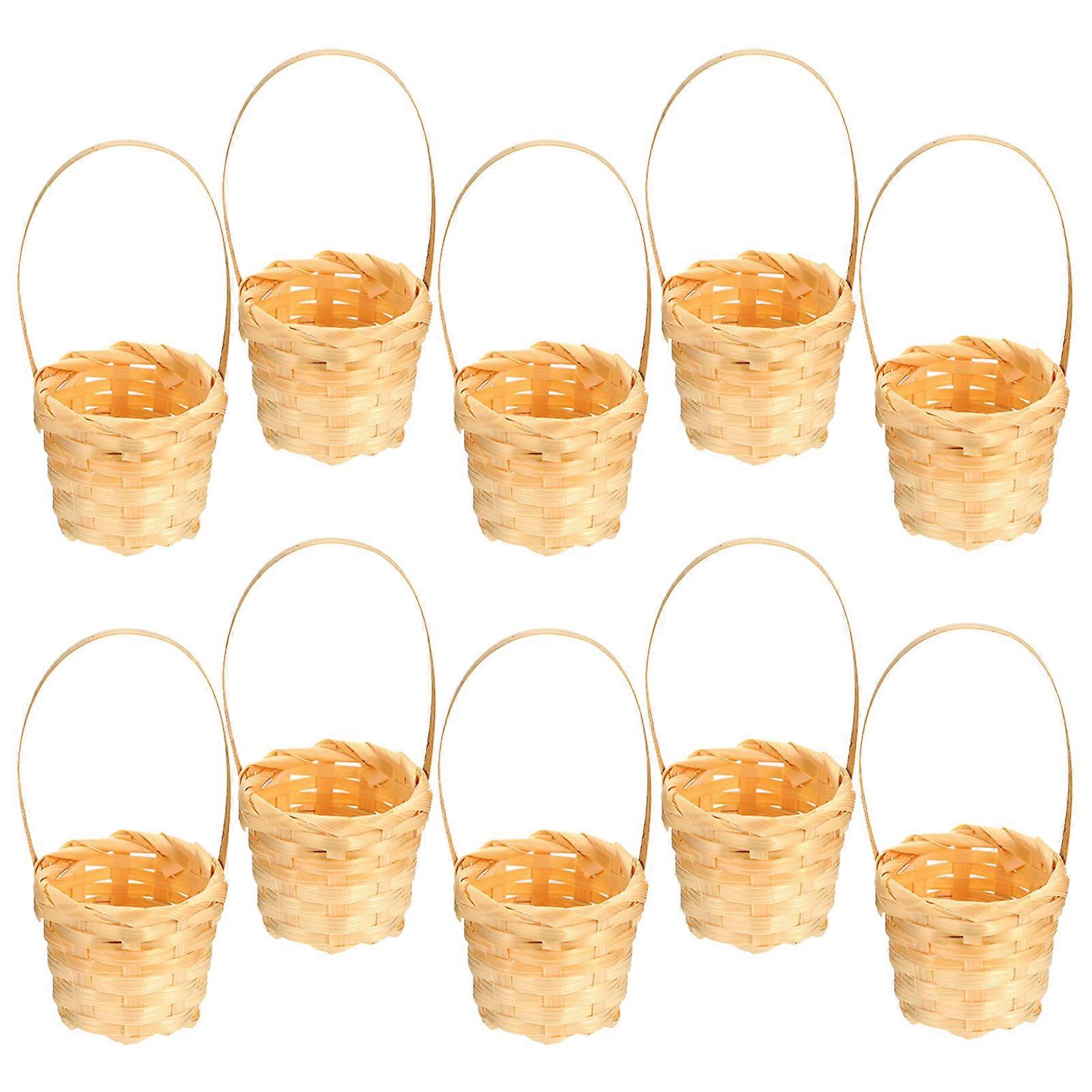Khaki Bamboo Flower Basket for Multi-Function Use 100Pcs Storage
