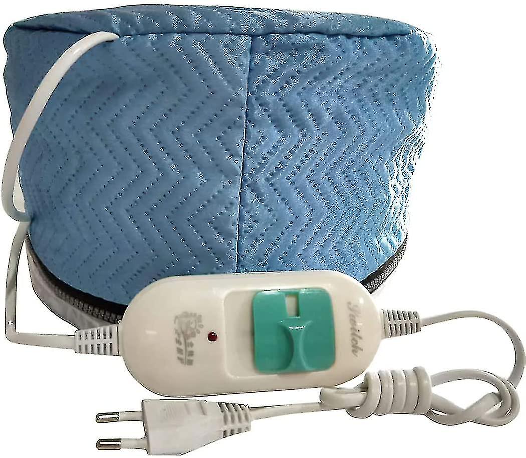 Gorra de vapor para tratamiento capilar, gorro térmico con control de temperatura de 3 modos, gorro de vapor para peinado del cabello con spa térmico (azul)