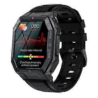Smartwatch für Herren mit Anruffunktion, robustes 1,85-Zoll-HD-Display, taktischer Fitness-Tracker für Android und iOS, Schwarz