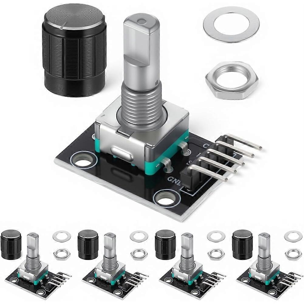 5 PCS KY-040 Rotary Encoder Module, 360 Degree Rotary Encoder with Knobs Cap Brick Sensor Modules for Light Control Etc