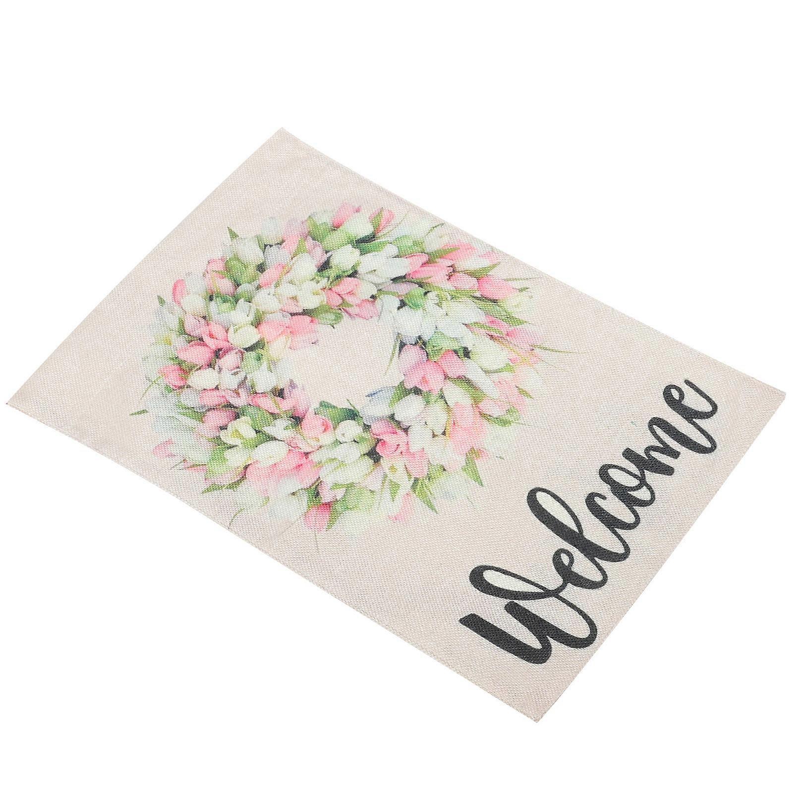 Welcome Theme Flag for Garden Decor with Flower Pattern 3Pcs