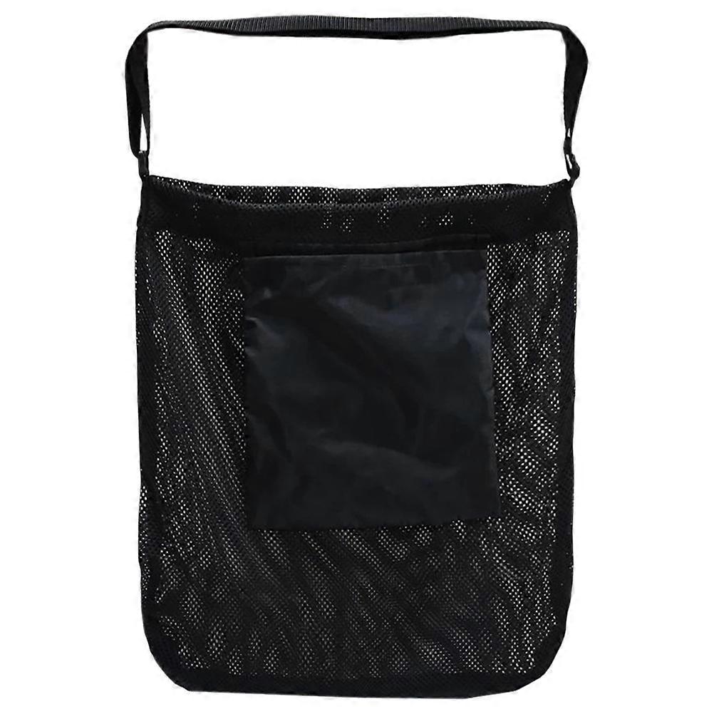 Mesh Bag Multi-Function Shoulder Bag for Storage Black Outdoor Use