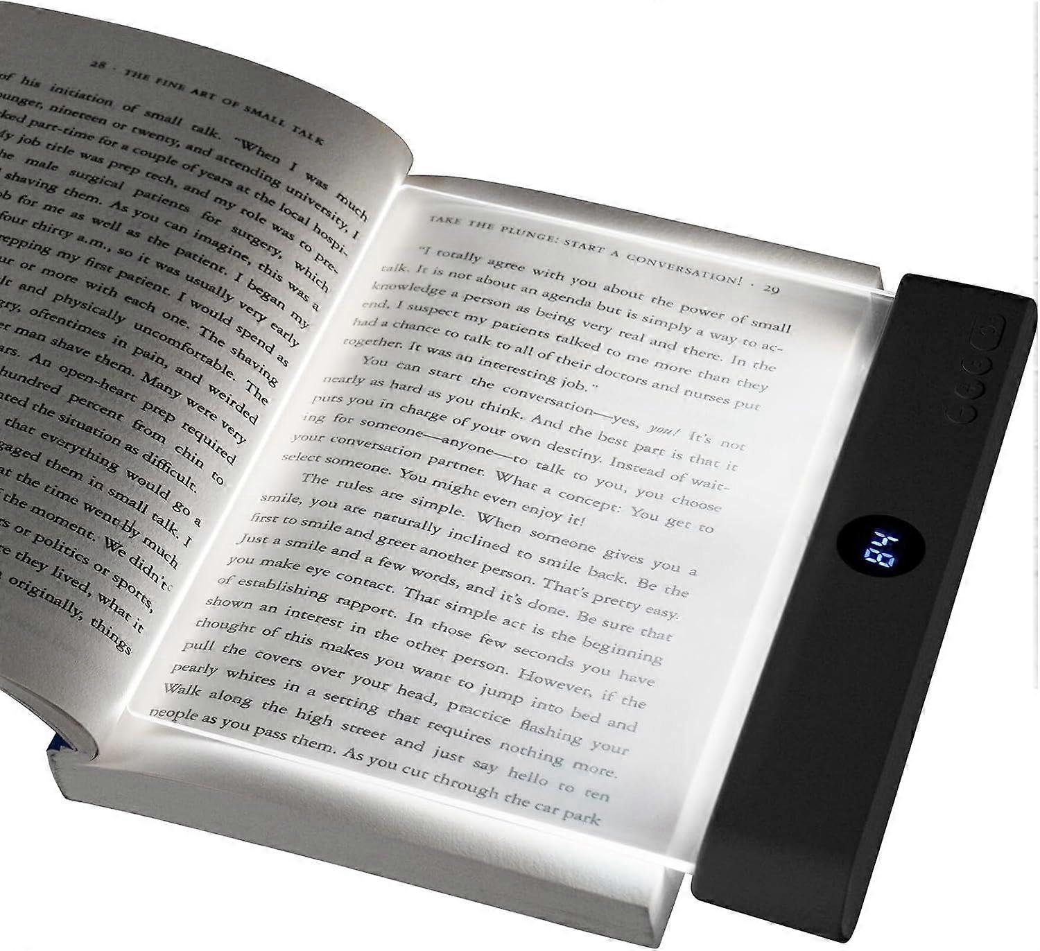 Flat Book Light, LED Reading Light Panel, for Nighttime Reading in Bed