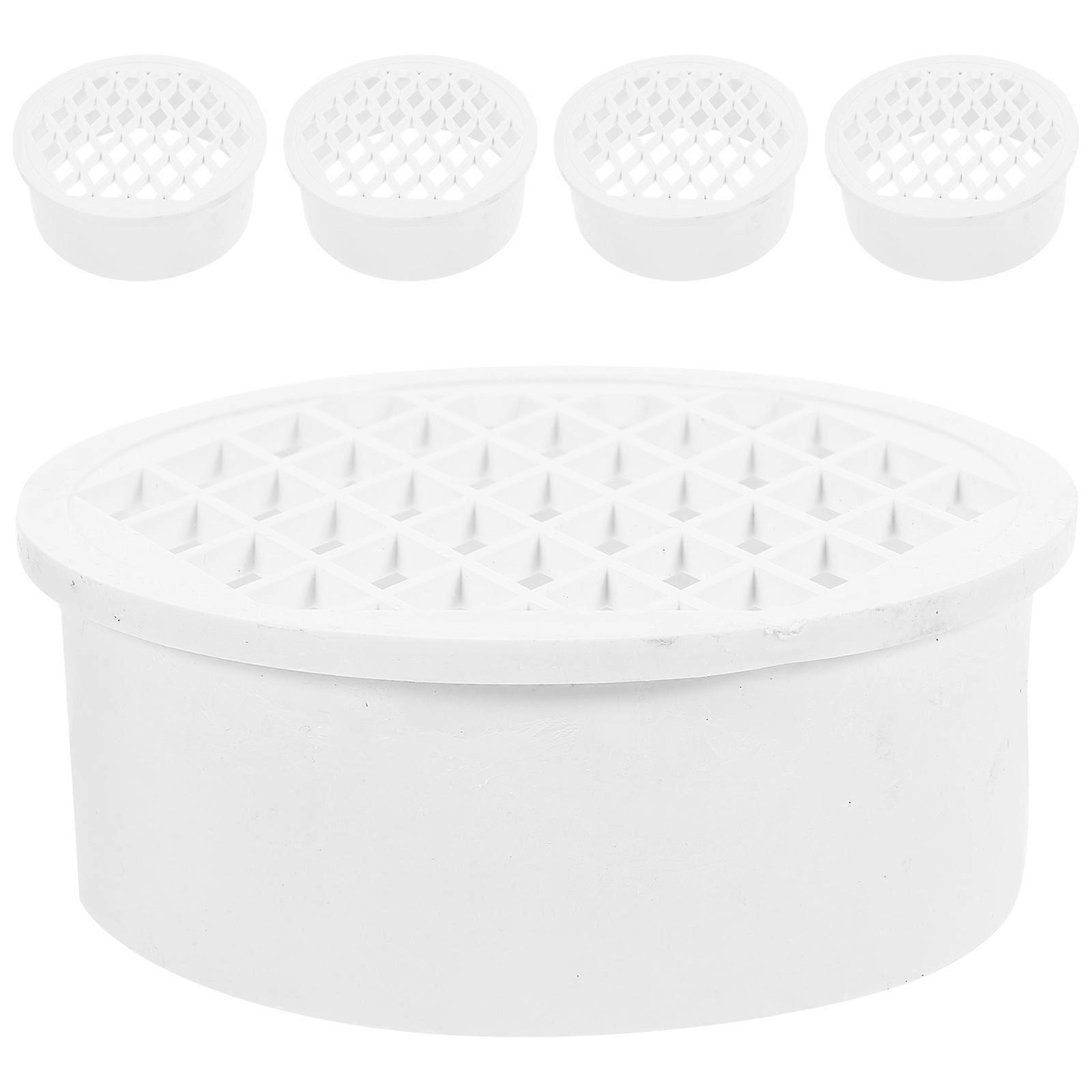 Gutter Guards Internal Insert Drain Cover for Home Use 5Pcs Plastic White