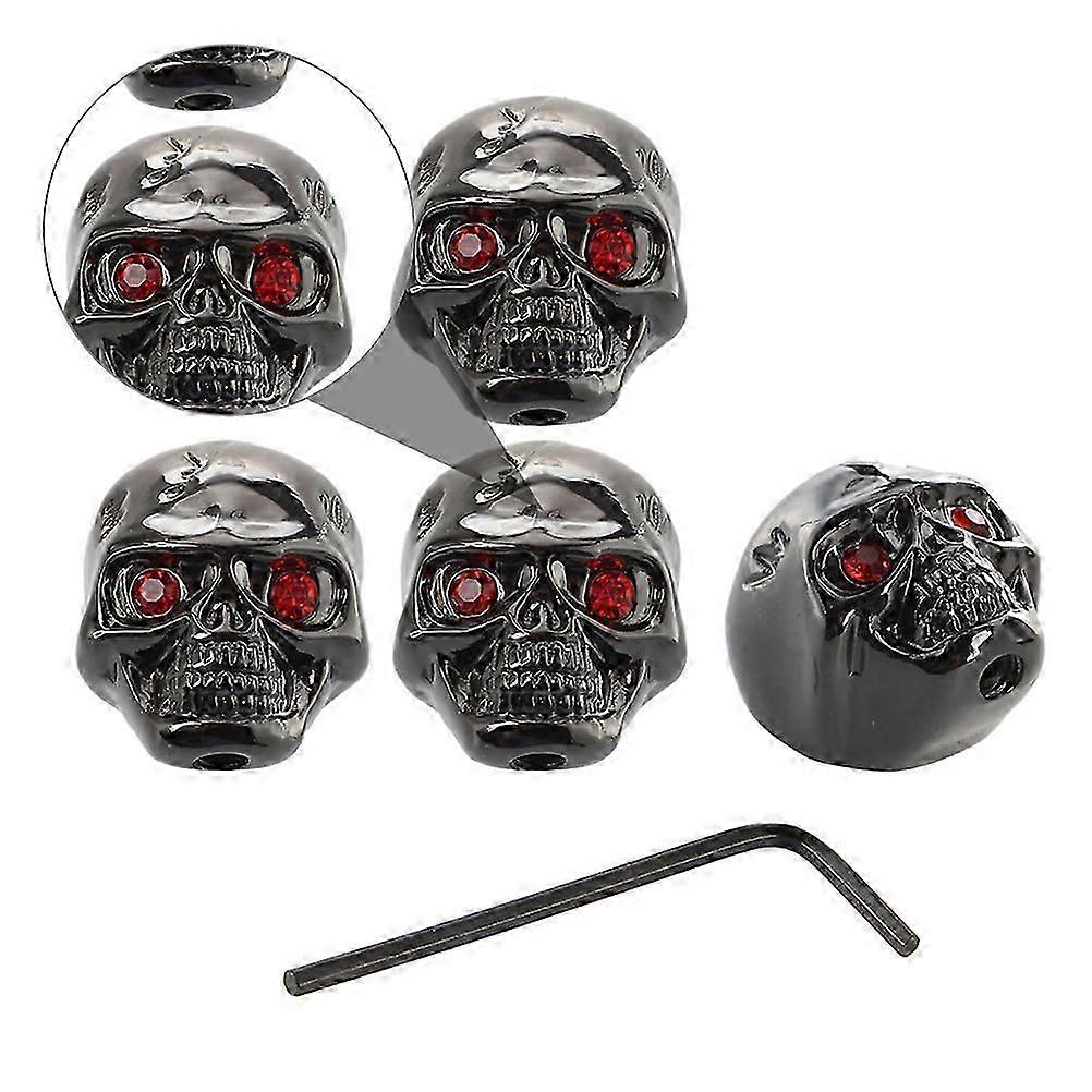 4Pcs Electric Guitar Skull Head Metal Knobs for Tone Volume Control