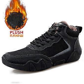 Vinter Varm Herrestøvler Merke Menn Casual Støvler High Top Western Ankel Støvler Utendørs Lightweuight Vandring Sneakers Zapatos Hombre