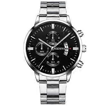 Fashion Mens Watches Luxury Silver Stainless Steel Quartz Wrist Watch Man Business Watch For Men Clock Relogio Masculino