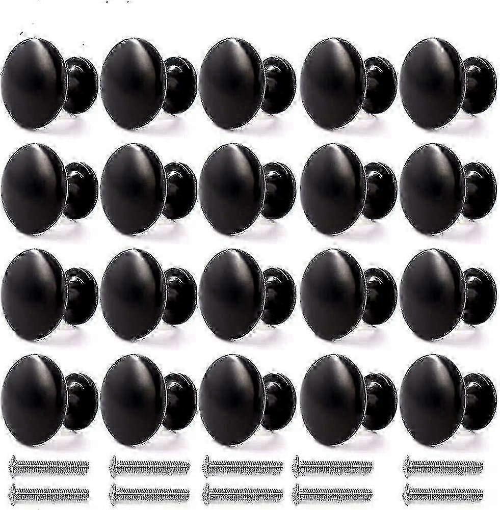 20pcs Door Knobs Drawer Knobs 30mm Vintage Handles Furniture Cabinet Knobs compatible with Kitchen Cupboards (black)