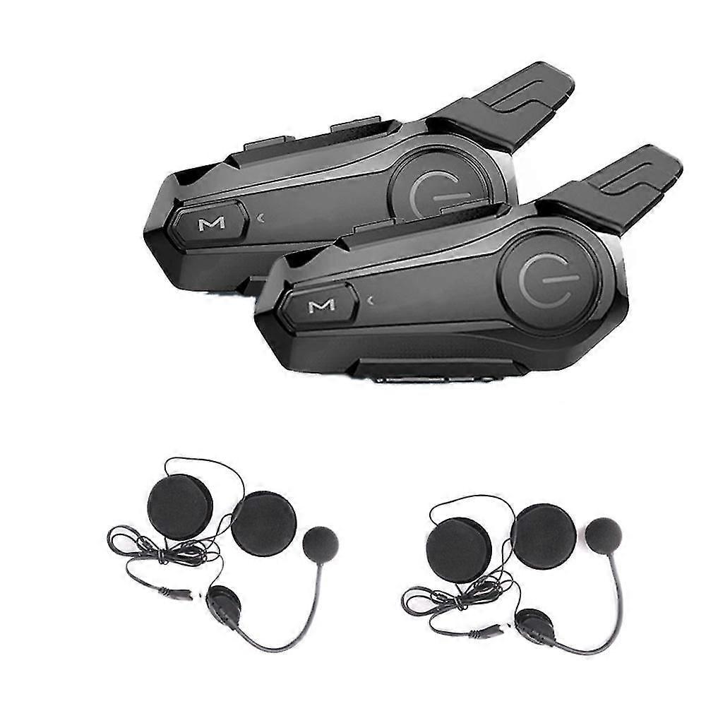 2Pcs Bluetooth Intercom Motorcycle Half Helmet Bluetooth Headset For 2 Rider Intercomunicador Wireless Headset