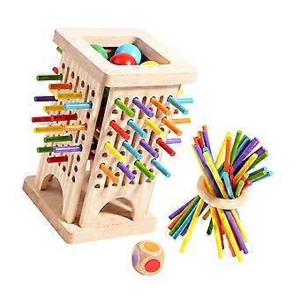 Wooden Family Game Colorful Early Learning Toy For Children Featuring Anti Collapse Design And Portable Storage Multicolor