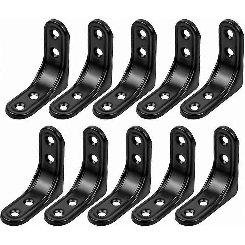 10 pcs Corner Brackets 50x50mm Black Mounting Bracket Right Angle B [MI]