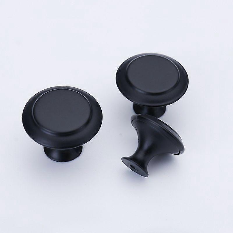 Black 10pcs Furniture Knobs, Drawer Pulls Screws, Round Drawer Knobs, Aluminum Alloy Cabinet Knobs for Kitchen Bedroom Office
