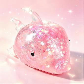 Glitzernder, rosa Delfin zum Quetschen, weicher Meerestier-Stressball für Kinder und Erwachsene, Partygeschenk