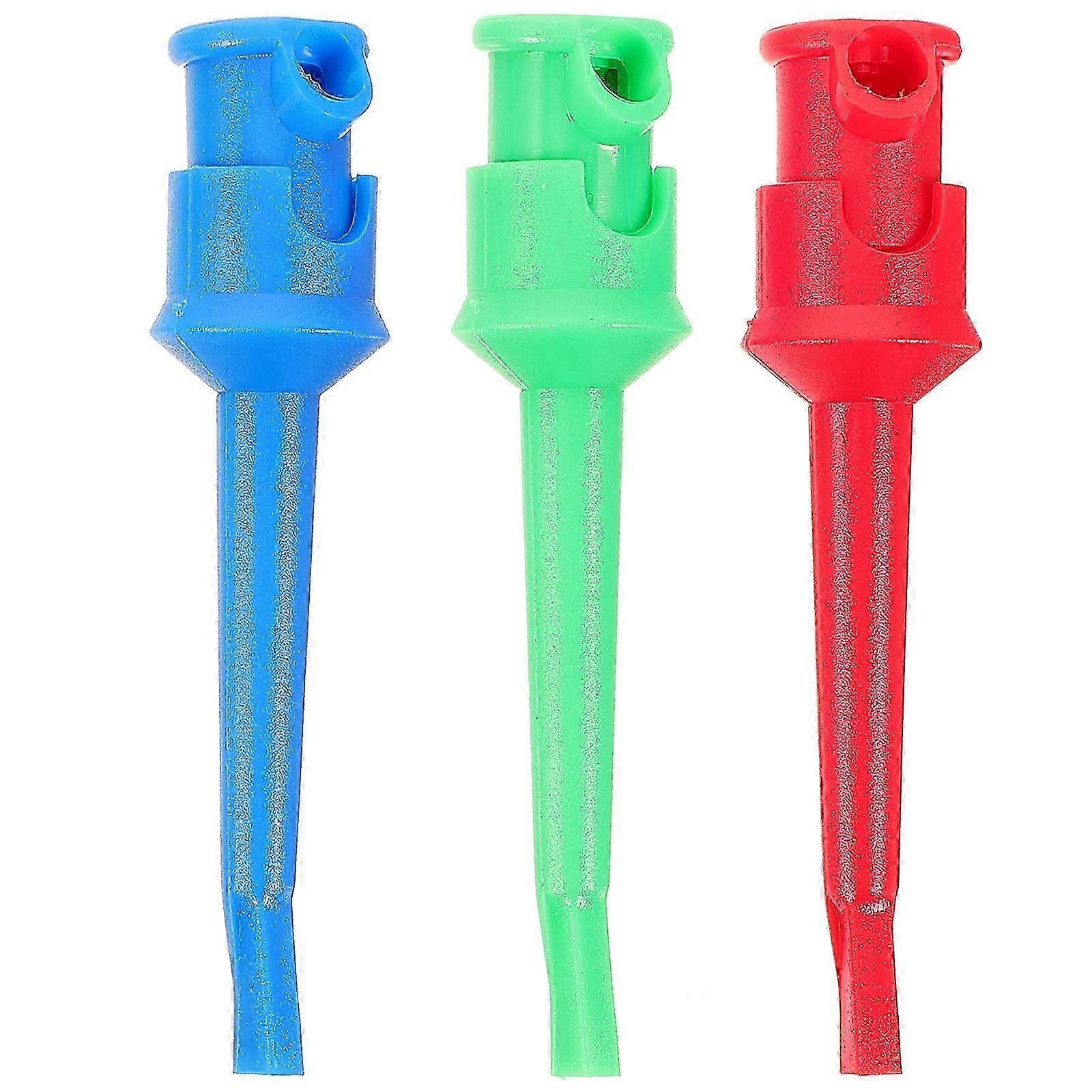 Assorted Color Flexible Test Hook Clip Multimeter Probe Grabber for Electronic Component Testing 3pcs