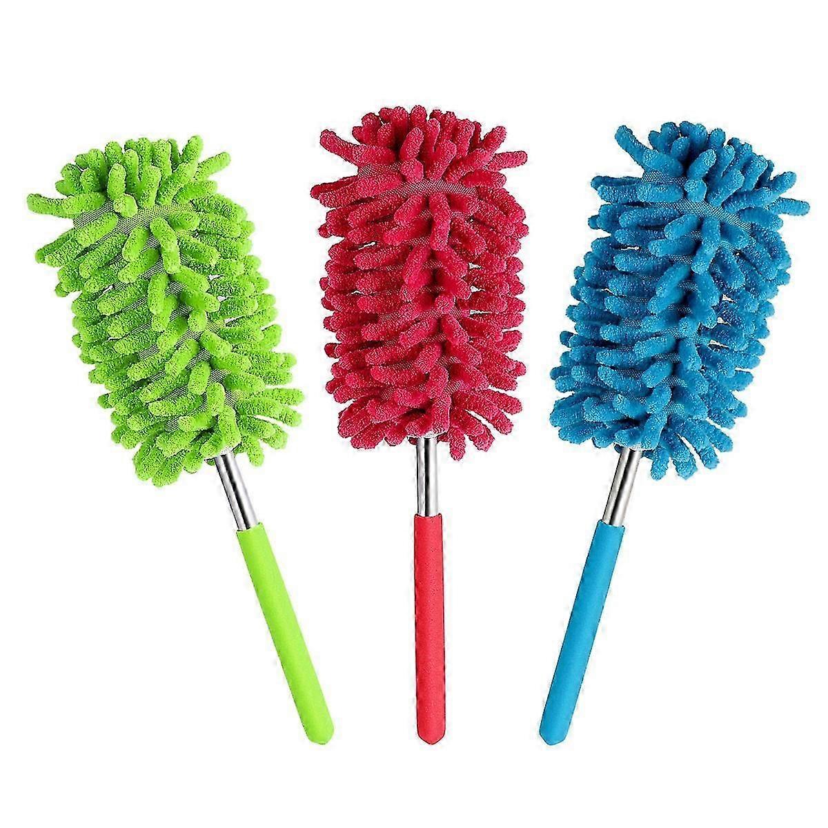 3pcs Extendable Anti-Static Telescoping Microfiber Dusters for Cleaning Car Efficiently