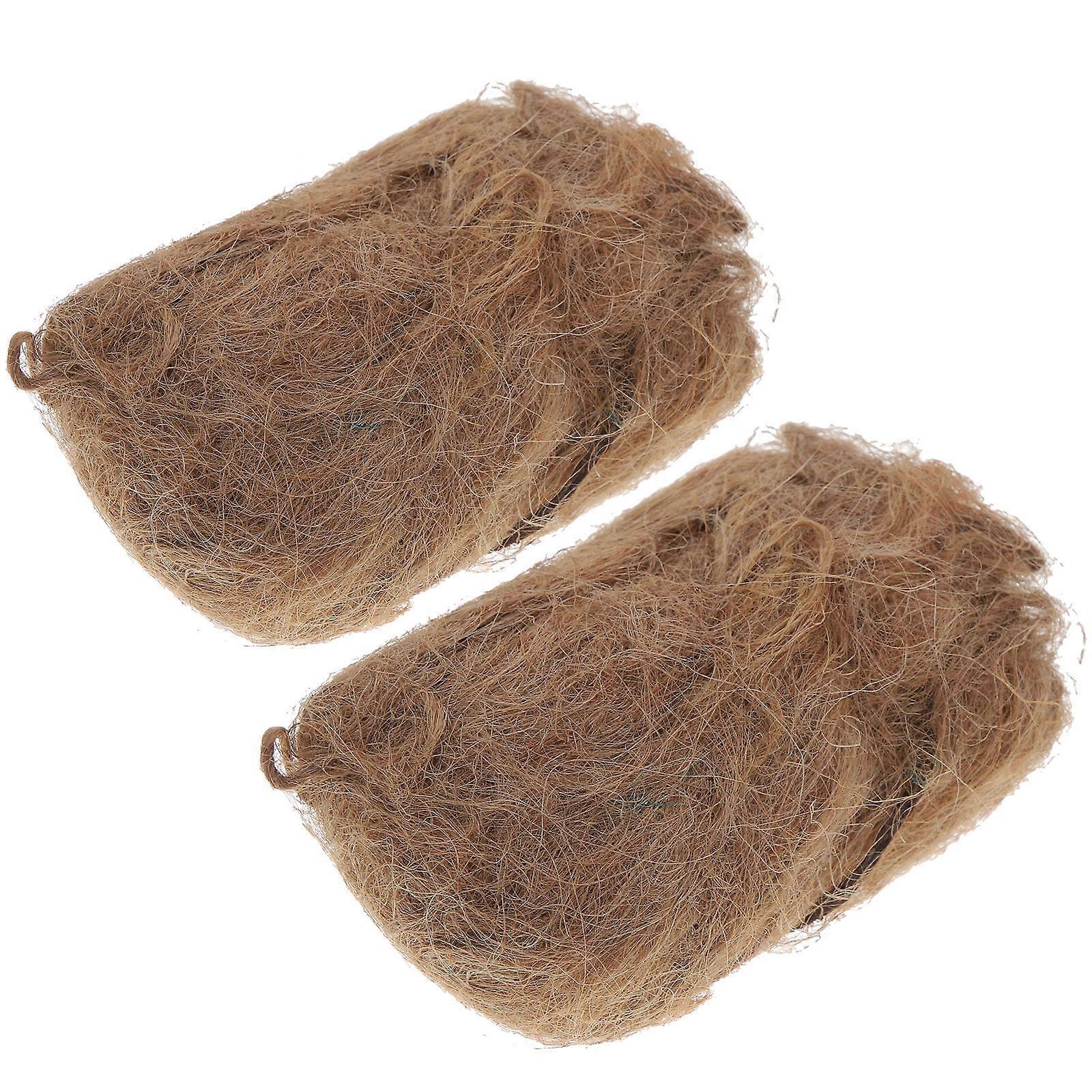 Scenario Model Material Static Grass Tuft for DIY Use 2Pcs Plastic Light Brown
