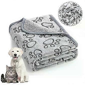Pet Blanket Warm Rest Bed Mat Paw Print Dog Cat Puppy Fleece Soft Cushion 26-27