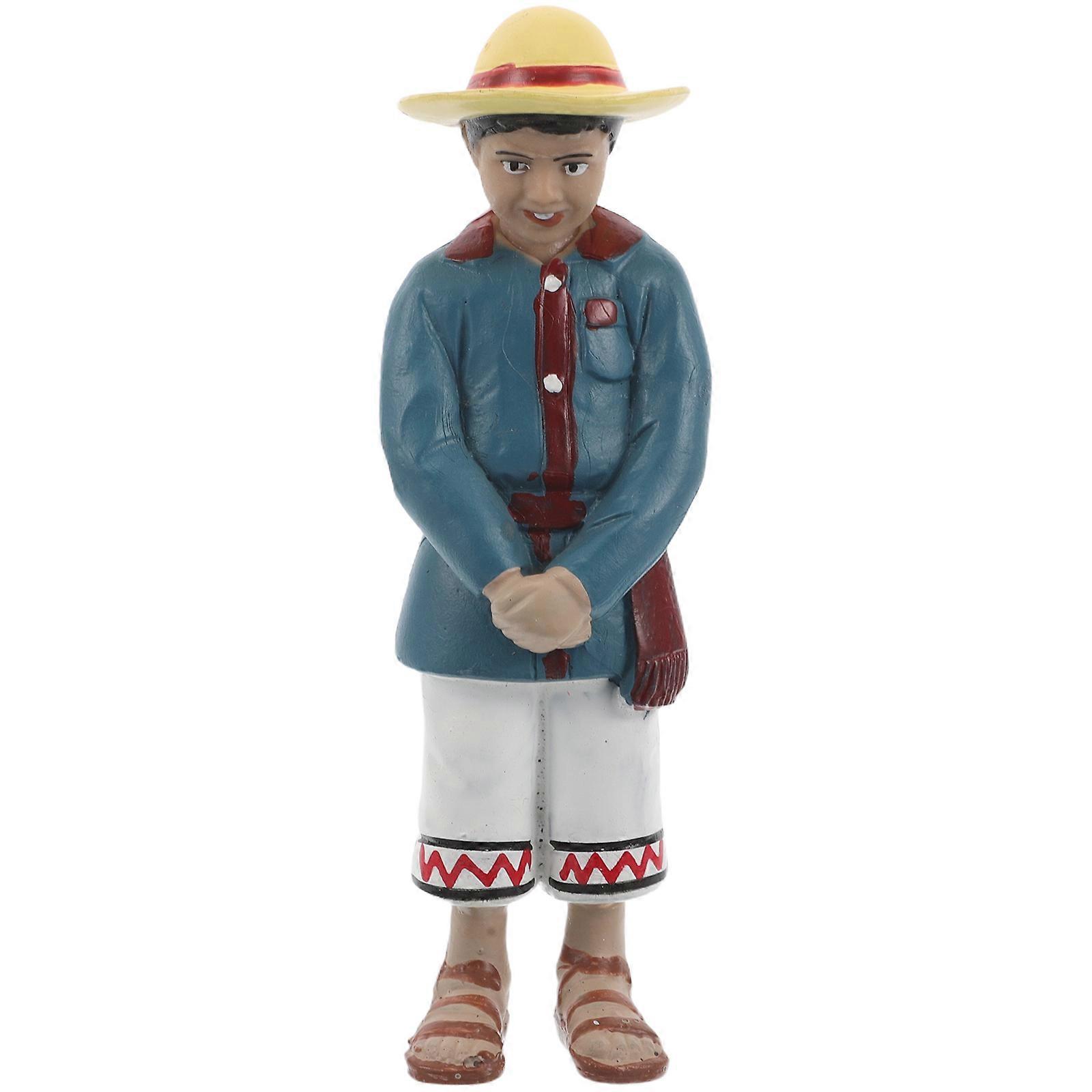 Plastic Boy Native Figures for Decoration Realistic Model Train Scenery