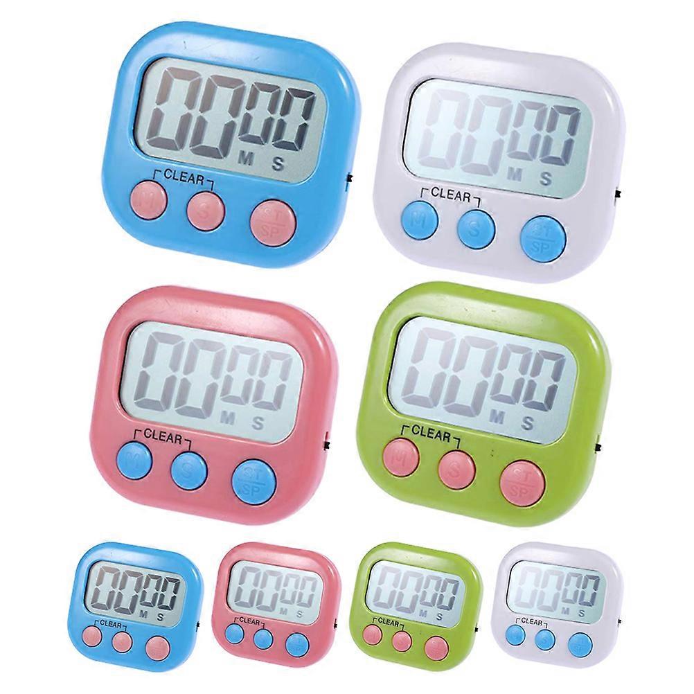 8pcs Digital Timer Magnetic Electronic Countdown Loud Sound No Battery
