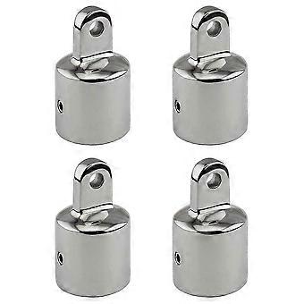 4X Single Screw 316 Stainless Steel 25mm Eye End Cap Bimini Top Hardware Marine Boat External Eye End Canopy Tube End