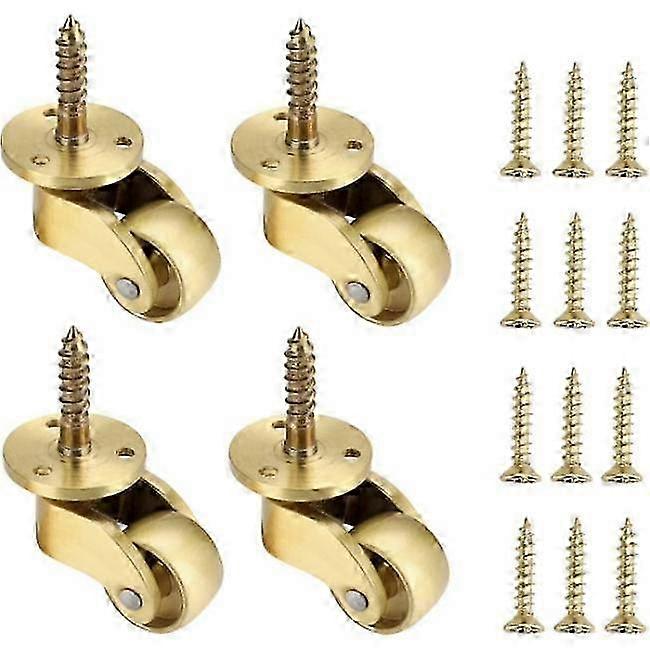 4PCS Brass Wheels with Mounting Screws