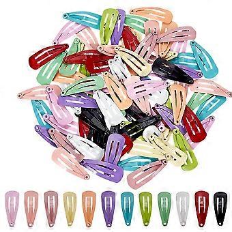 48 Pcs 12 Candy Colors Metal Snap Hair Clips, Small Metal Snap Hair Clips Non Slip Hair Barrettes Bang Holders for Pets Dolls Decor Accessories