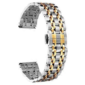 19mm Gold Tone Stainless Steel Watch Band Replacement, Precise Fit Bracelet for Women and Men