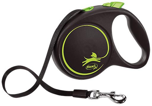 Flexi Correa Black Design Cinta Verde para Perros