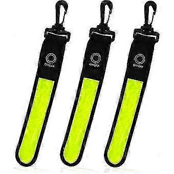 Safety Reflective Glowing Bag Pendant Tag compatible with Running Commuter Cycling Dog Walking Jogging Sports Gear Adults Children Bag Fluorescent Yel